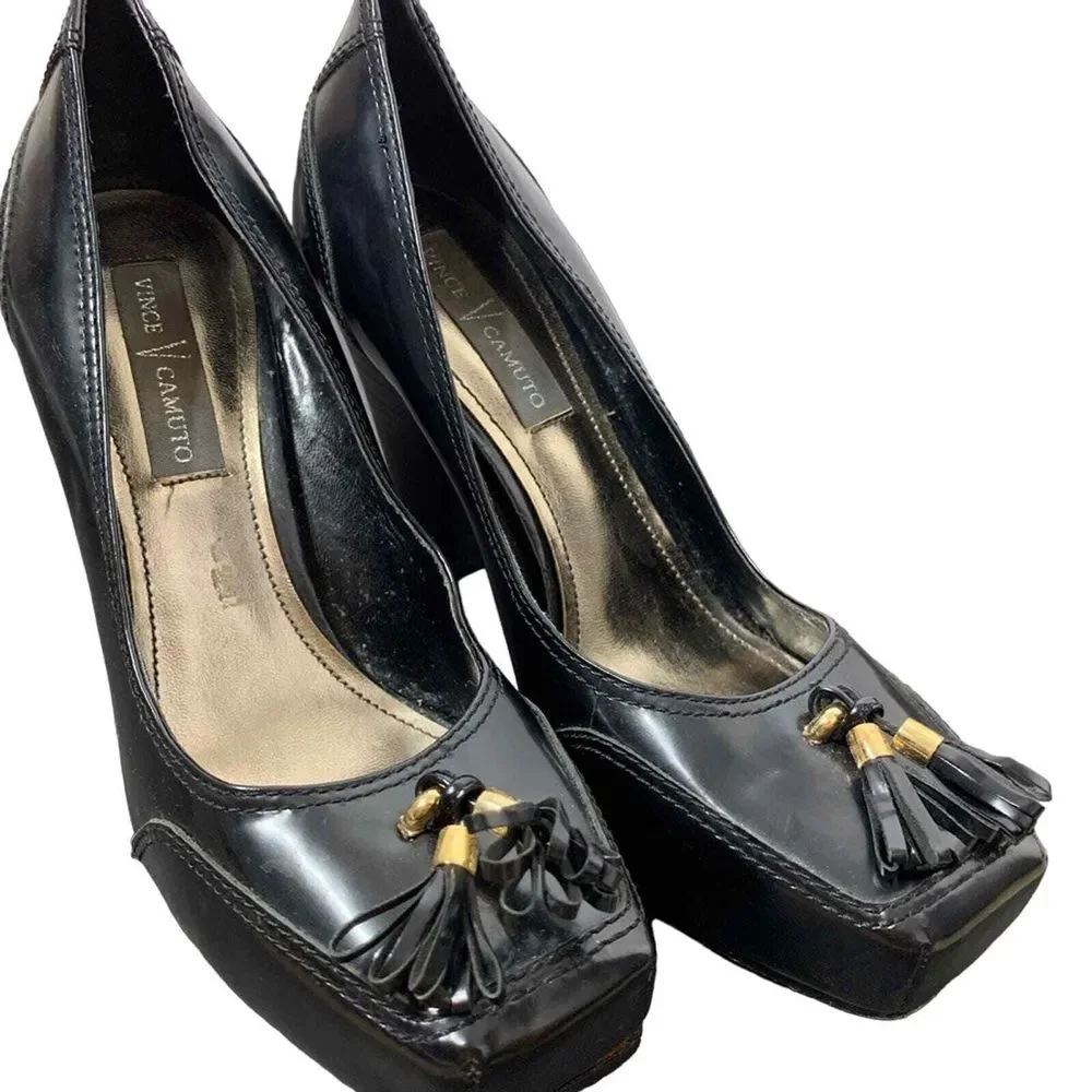 EUC Vince‎ Camuto Square Toe Tassel Detail Pumps Size 7